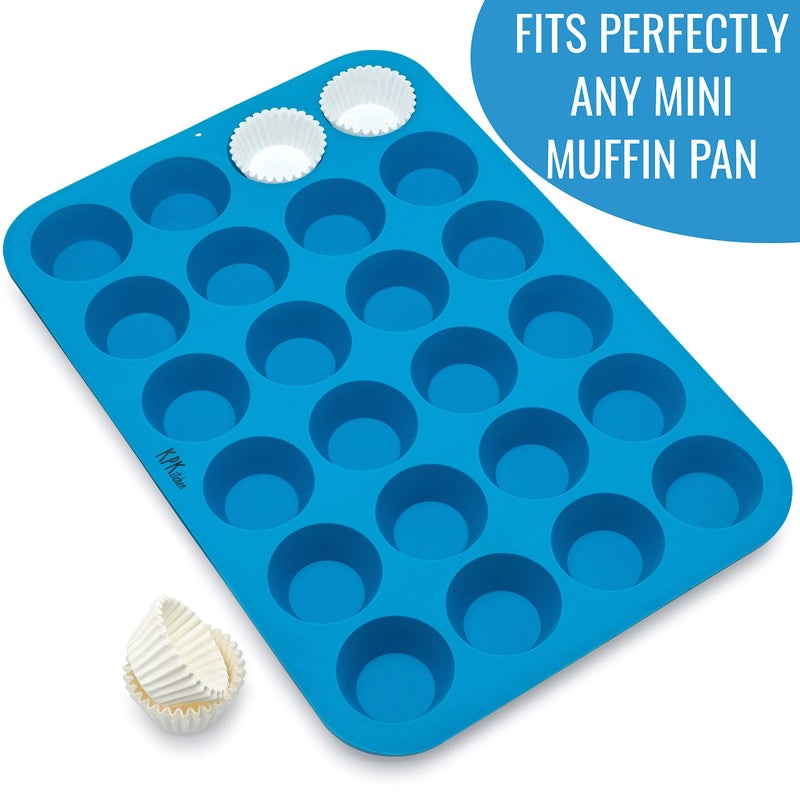 KPKitchen White Mini Cupcake Liners - 300-Pack - Mini Cups Sized Paper Cupcake Wrappers - Fits Perfectly Any Muffin Baking Pan - Cup Cake Liner for Cupcakes, Muffins, Keto Fat Bombs & Cheesecakes - Image 3